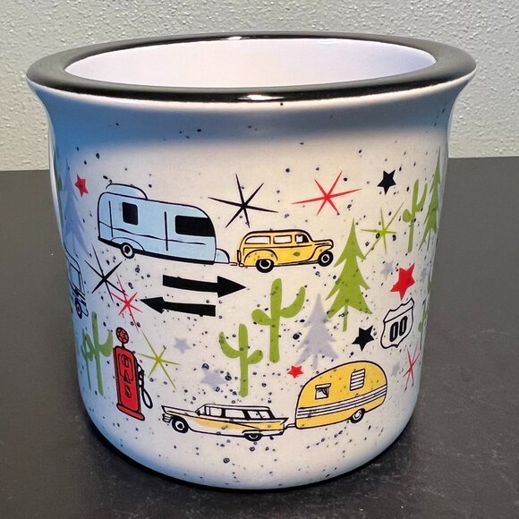 CAMP CASUAL Wanderlust Camping Style Mug w/ Retro Camping Road Trip Scenes - Picture 2 of 10